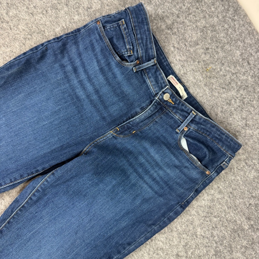 Signature Levi Strauss Mid Rise Straight Leg Jeans Blue 14M W32 L32 59956-0000